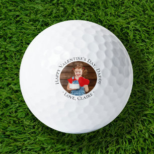 Happy Valentine's Day Daddy Custom Photo Golf Ball