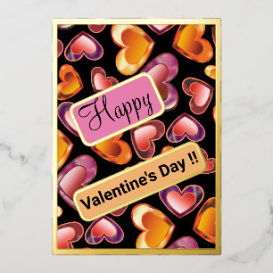 Happy Valentine's Day Dazzling Popping Gem Hearts