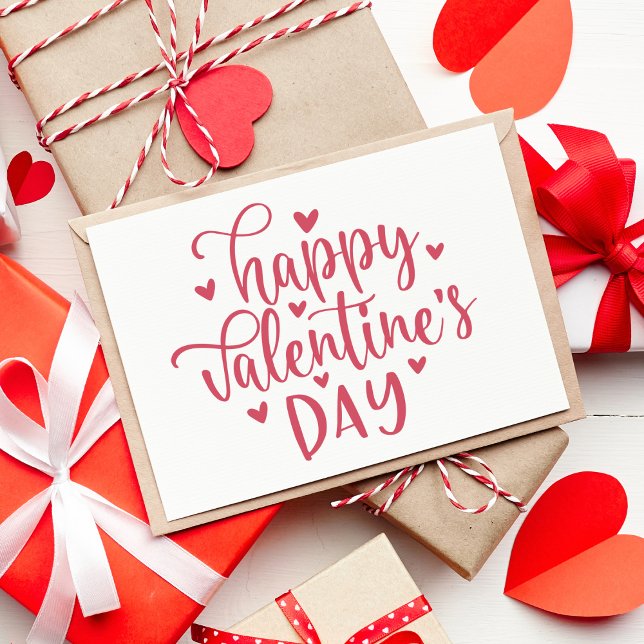 Happy Valentine's Day Decorative Script Custom Holiday Card (Creator Uploaded)