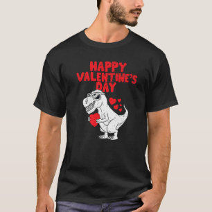 Happy Valentines Day Dinosaur Trex Toddler Boys Ki T-Shirt