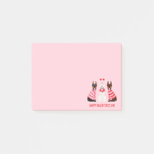 Happy Valentines Day Dobermann Dogs Post-it Notes