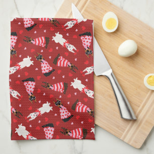 Happy Valentines Day Dobermann Dogs Tea Towel