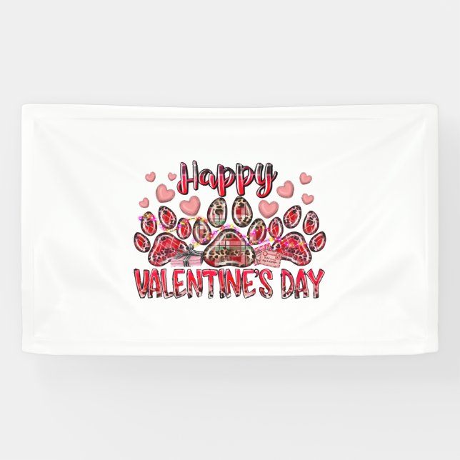 Happy Valentines Day Dog Pet Banner (Horizontal)
