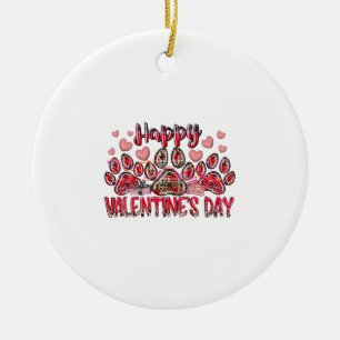 Happy Valentines Day Dog Pet Ceramic Tree Decoration