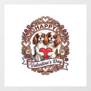 Happy Valentines Day Dog Red Heart Floral Frame_1