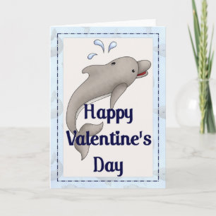 Happy Valentine's Day Dolphin Greeting Card d3