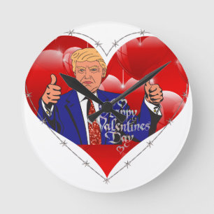 happy valentines day donald trump round clock