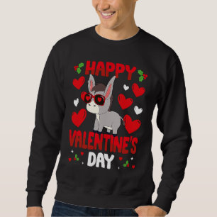 Happy Valentines Day Donkey Heart Love Animal Sweatshirt
