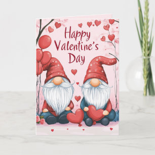 Happy Valentines Day Elf's with Hearts Card