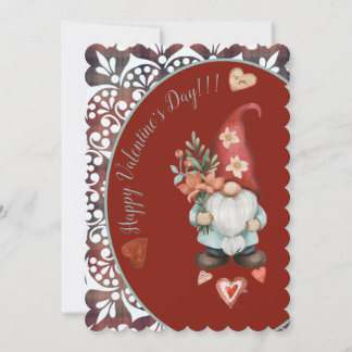 Happy Valentines Day - Enchanted Gnomes Flat Card