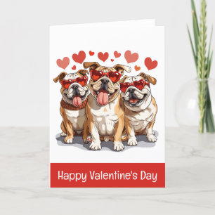 Happy Valentines Day English Bulldog Holiday Card