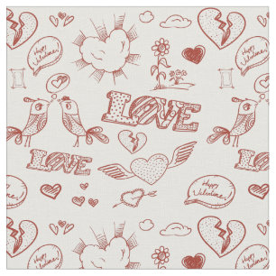 Happy Valentine's Day Fabric