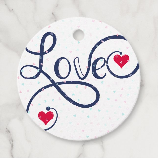 Happy Valentine's day. Favour Tags (Front)