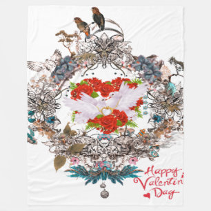 Happy valentine's day  fleece blanket