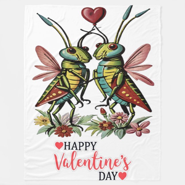 Happy valentine's day  fleece blanket (Front)
