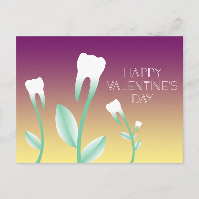 HAPPY VALENTINES DAY flowering teeth Holiday Postcard (Front)