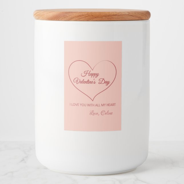 Happy Valentine's Day Food Label (Front)