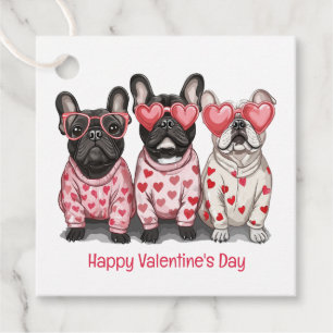 Happy Valentines Day French Bulldog Favour Tags