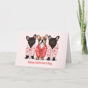 Happy Valentines Day French Bulldog Holiday Card