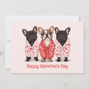 Happy Valentines Day French Bulldog Holiday Card