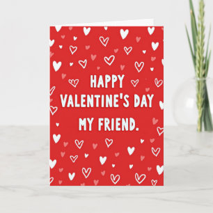 Happy Valentines Day Friend Hearts Card