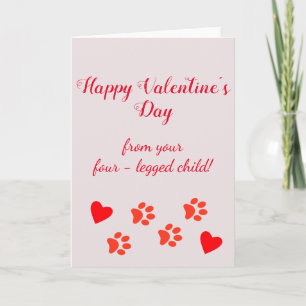 Happy Valentine's Day from the Pet Cat Dog Card