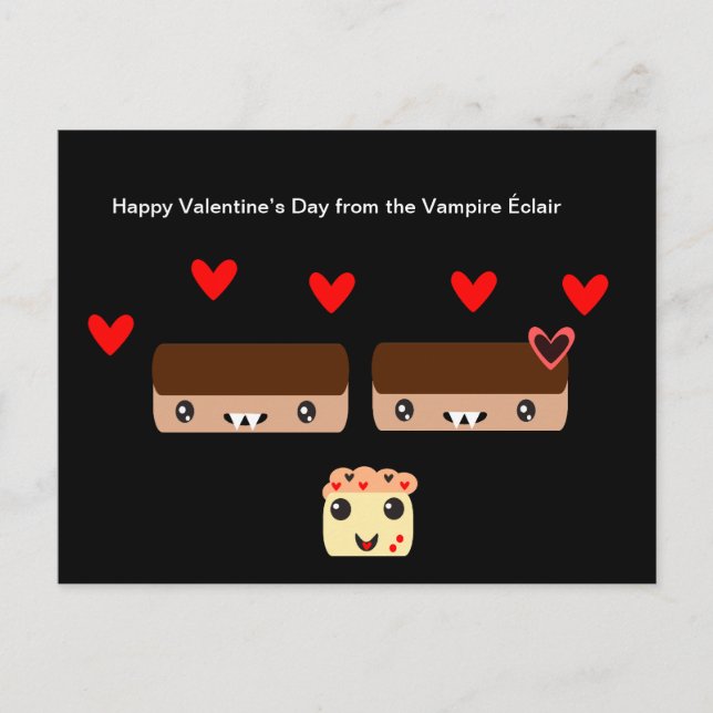 Happy Valentine's Day from the Vampire Éclair Holiday Postcard (Front)