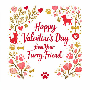 Happy Valentine's Day from your furry  friend  Holiday Postcard