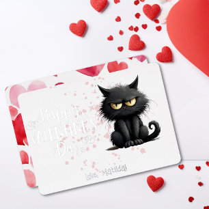 Happy Valentines Day Funny Black Cat