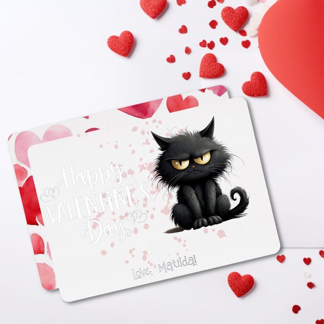 Happy Valentines Day Funny Black Cat  (Creator Uploaded)