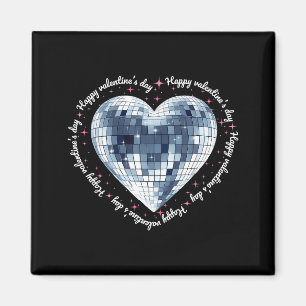 Happy Valentines Day Funny Coquette Diamond Disco  Magnet