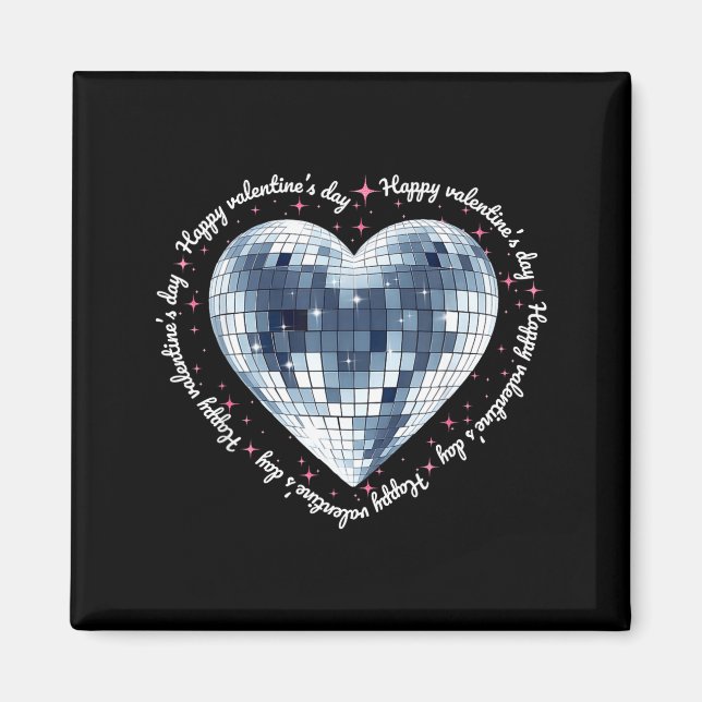 Happy Valentines Day Funny Coquette Diamond Disco  Magnet (Front)