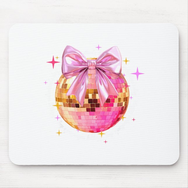 Happy Valentine's Day Funny Coquette Disco Ball Gi Mouse Pad (Front)
