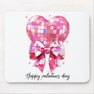 Happy Valentine's Day Funny Coquette Disco Ball He Mouse Pad