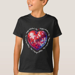 Happy Valentine's Day Funny Coquette Red Disco Bal T-Shirt