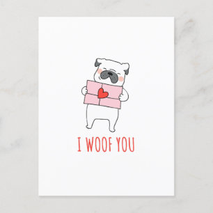 Happy Valentine's Day -Funny Dog Valentine Quotes  Holiday Postcard