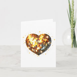 Happy Valentine's Day Funny Gold Coquette Disco Ba Card
