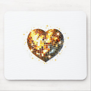 Happy Valentine's Day Funny Gold Coquette Disco Ba Mouse Pad