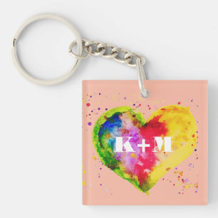 Happy Valentines Day Gay Couple LGBT Key Ring
