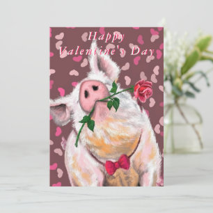 Happy Valentine's Day - Gentleman Pig - Fun -
