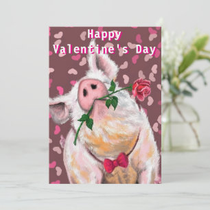Happy Valentine's Day - Gentleman Pig Fun Painting