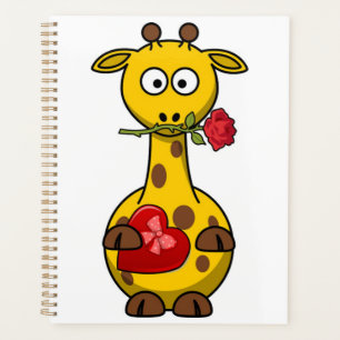 "HAPPY VALENTINE'S DAY" GIRAFFE NOTEBOOK PLANNER