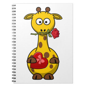 "HAPPY VALENTINE'S DAY" GIRAFFE SPIRAL NOTEBOOK