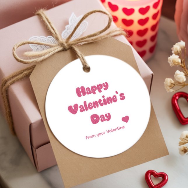 Happy Valentine's Day Glitter Favour Tags (Creator Uploaded)