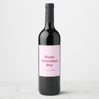 Happy Valentine's Day Glitter Wine Label