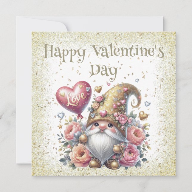Happy Valentine's Day Gnome Card (Front)