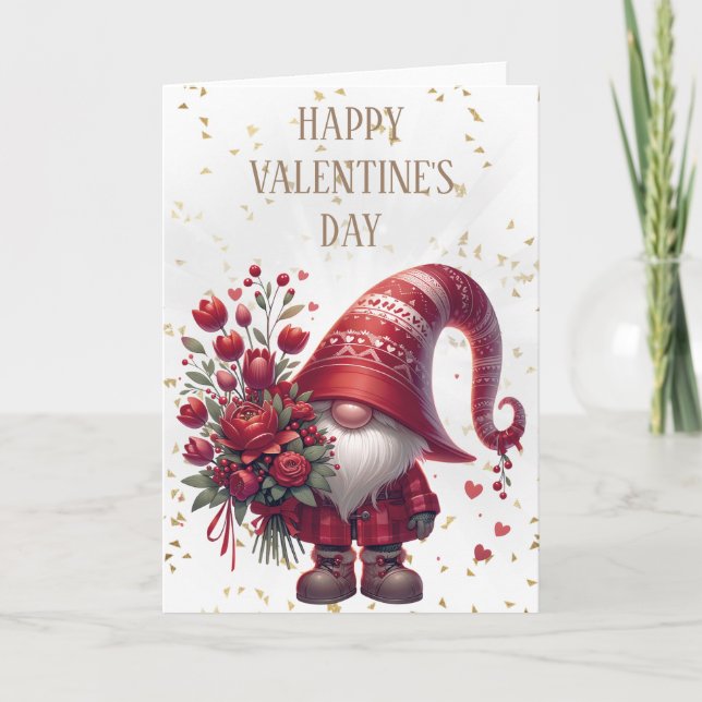 Happy Valentine's Day Gnome Card (Front)