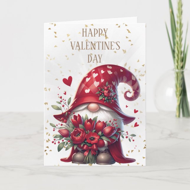 Happy Valentine's Day Gnome Card (Front)