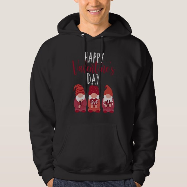 Happy Valentines Day Gnome Love Gnomes Couple  Gno Hoodie (Front)