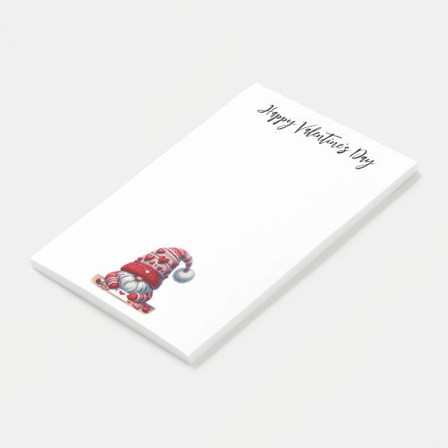Happy Valentine's Day Gnome Post-it Notes (Angled)